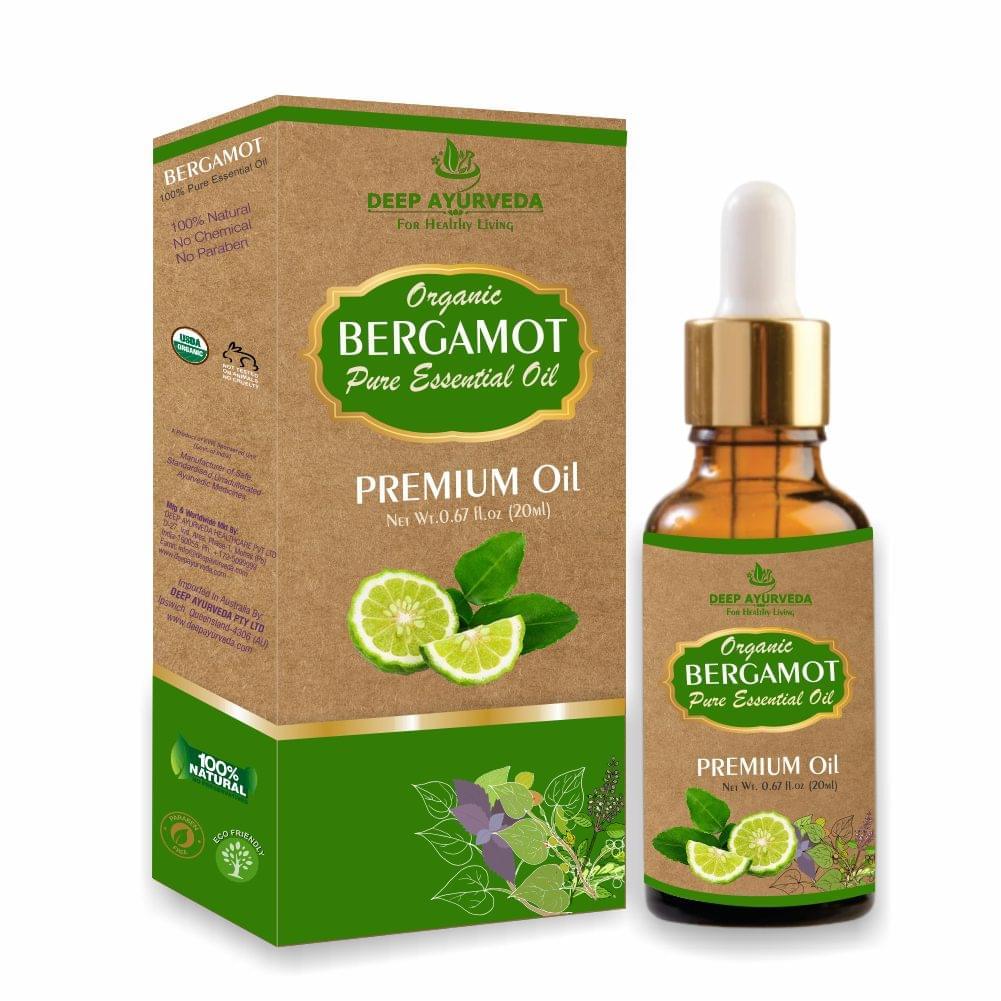 Bergamot Pure Essential Oil - Enhances Mood, Reduces Stress & Supports Skin Health - Deep Ayurveda India
