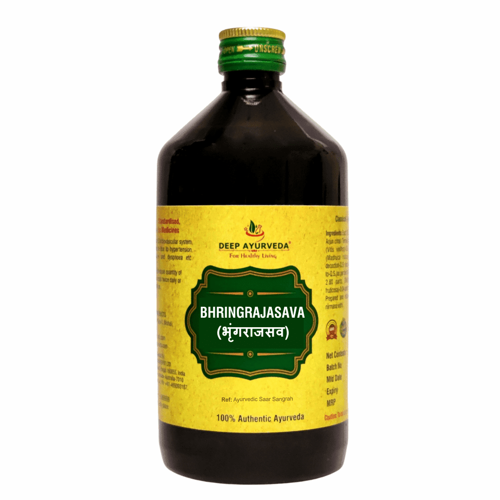 Bhringrajasava Helps in Hair Growth, Scalp Health and Skin Nourishment - Deep Ayurveda India