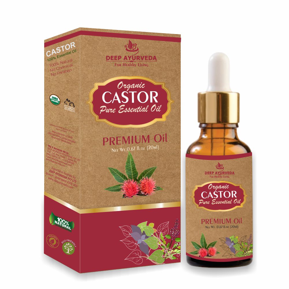 Castor Pure Essential Oil - Supports Hair Growth, Soothes Skin & Promotes Joint Health - Deep Ayurveda India