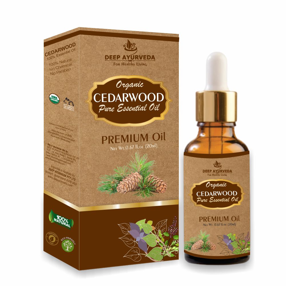 Cedarwood Pure Essential Oil - Relieves Stress, Promotes Hair Growth & Calms the Mind - Deep Ayurveda India