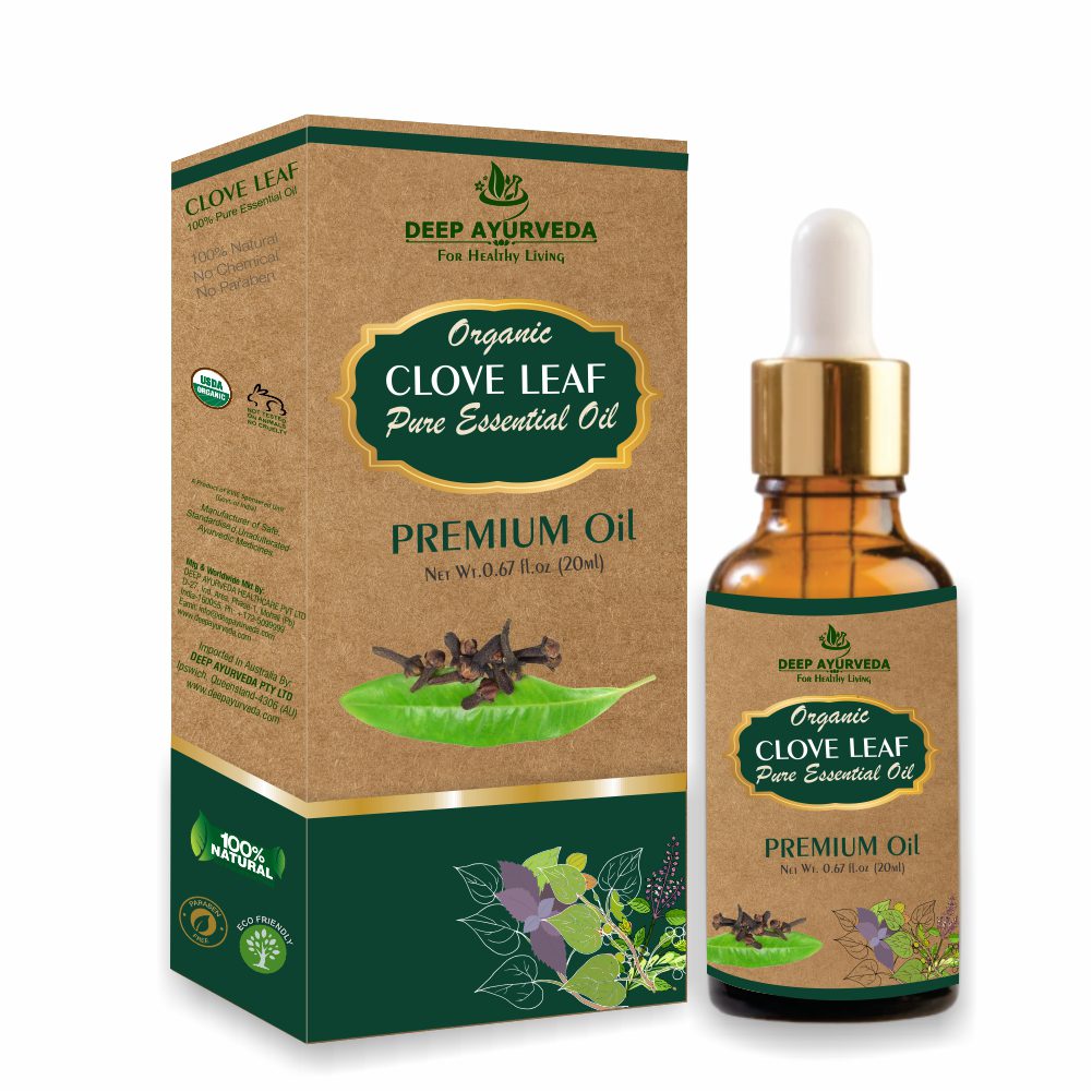 Clove Leaf Pure Essential Oil - Relieves Toothache, Reduces Inflammation & Promotes Oral Health - Deep Ayurveda India