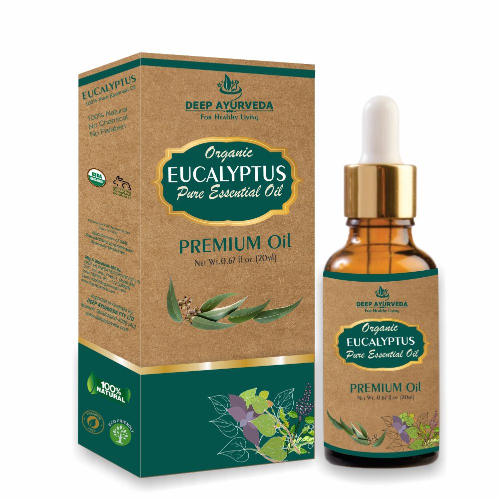 Eucalyptus Pure Essential Oil - Clears Congestion, Relieves Pain & Boosts Immunity - Deep Ayurveda India