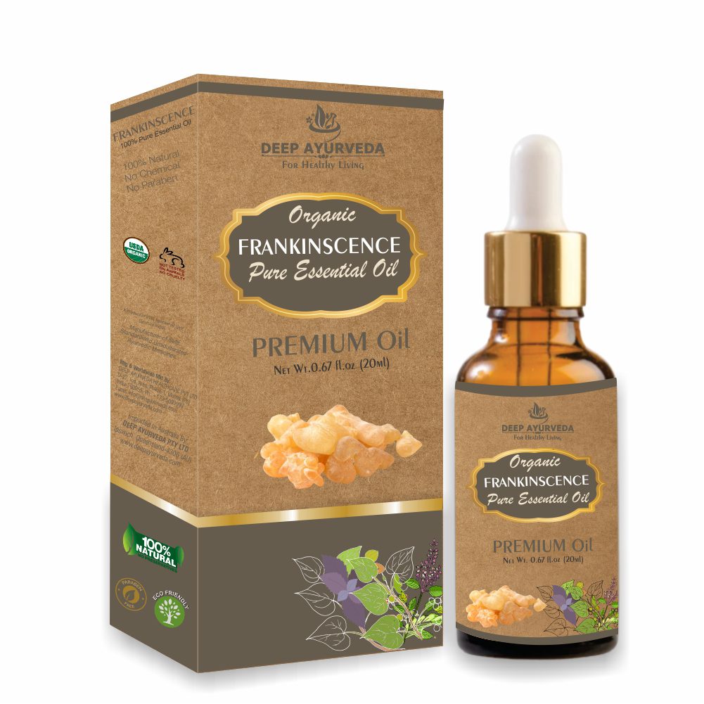 Frankincense Pure Essential Oil - Promotes Skin Health, Reduces Stress & Enhances Meditation - Deep Ayurveda India
