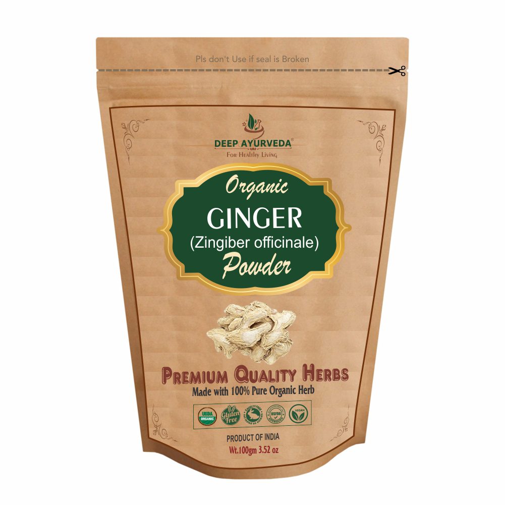 Organic Ginger Powder (Zingiber officinale) - Supports Digestion, Immunity & Anti-Inflammatory Benefits - Deep Ayurveda India