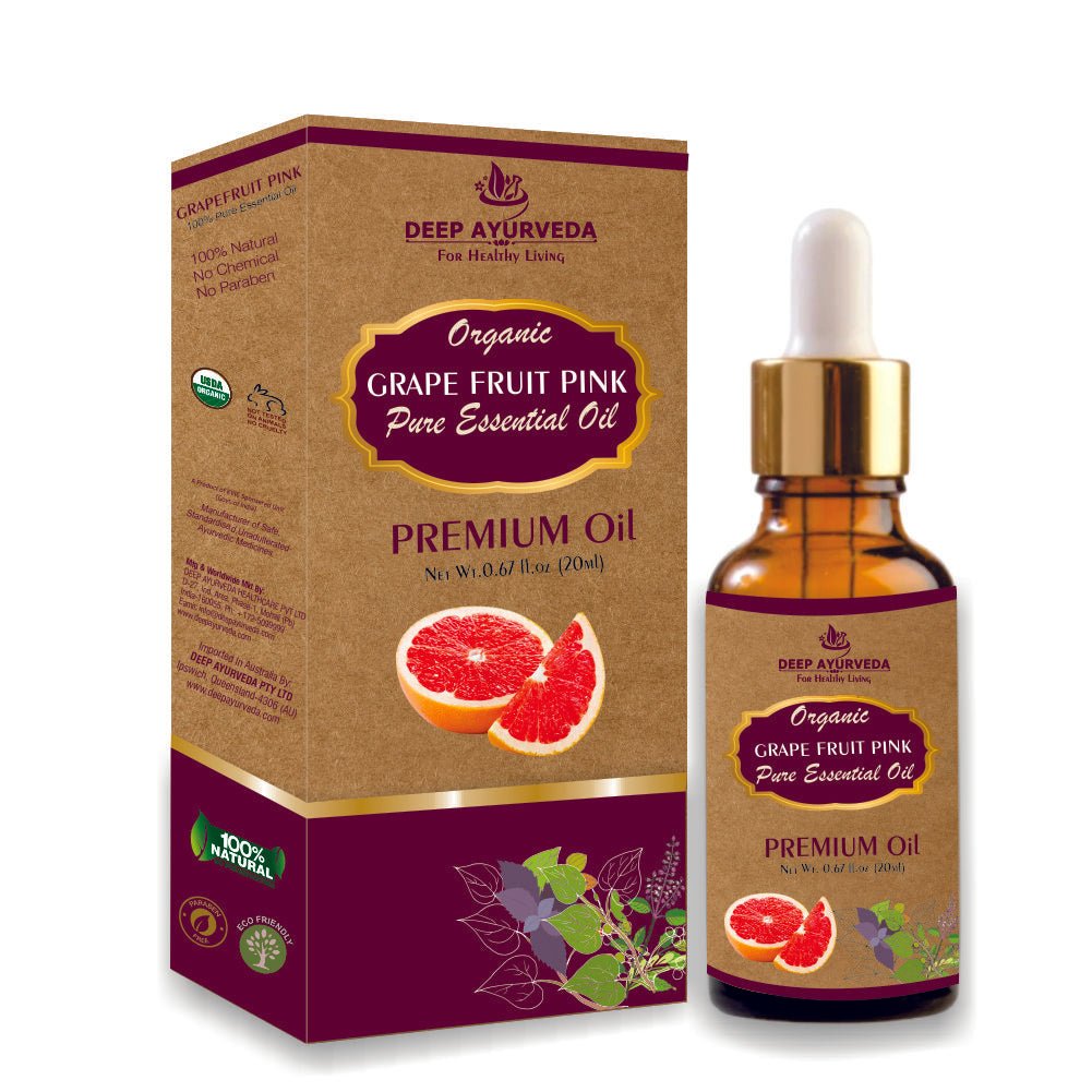 Grapefruit Pure Essential Oil - Refreshes Mind, Reduces Stress & Promotes Healthy Skin - Deep Ayurveda India