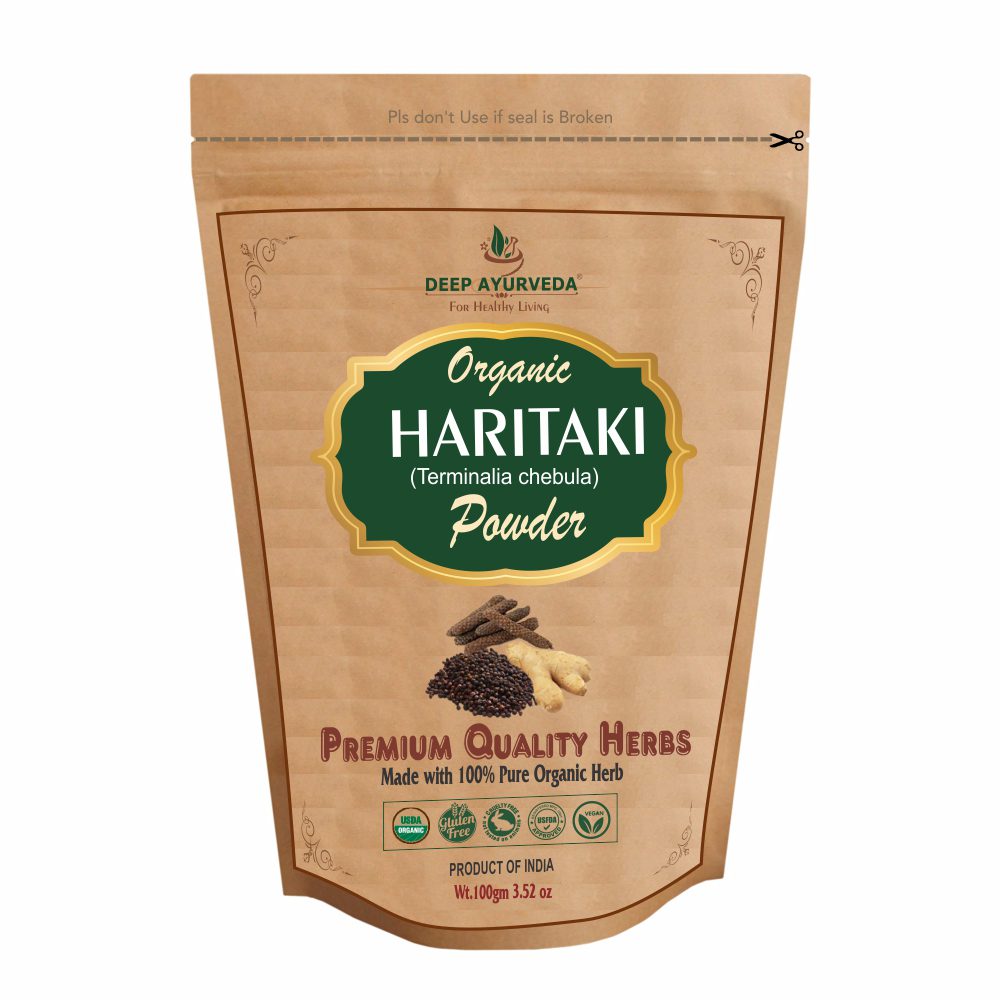 Organic Haritaki Powder (Terminalia chebula) Improves Digestion and Helpful in Constipation - Deep Ayurveda India