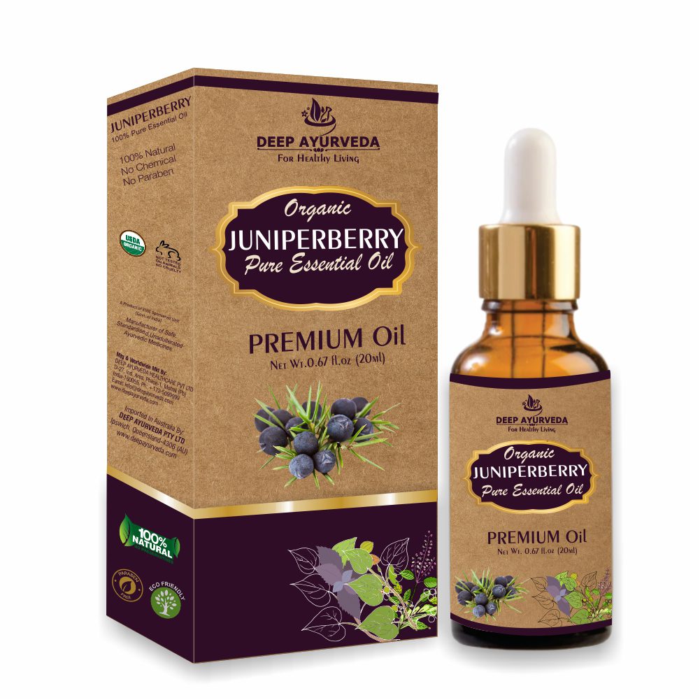 Juniperberry Pure Essential Oil - Detoxifies Skin, Relieves Stress & Supports Muscle Relaxation - Deep Ayurveda India