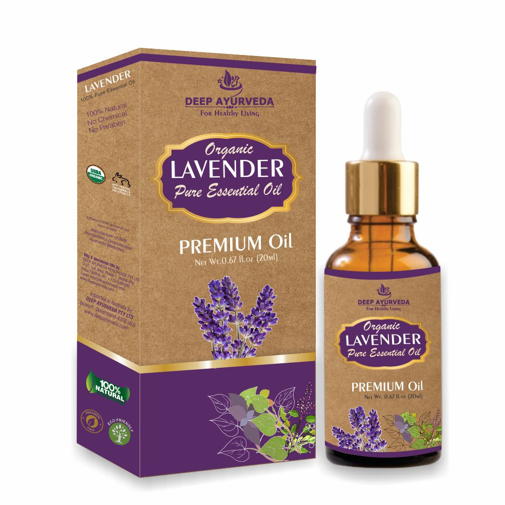 Lavender Pure Essential Oil - Calms Mind, Reduces Stress & Promotes Restful Sleep - Deep Ayurveda India