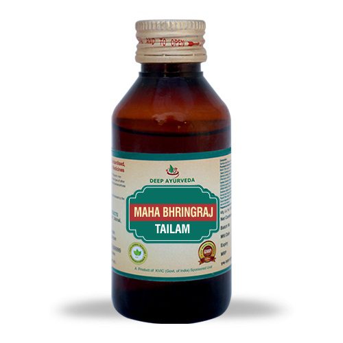 Maha Bhringraj Thailam For Hair Care and Scalp Problems| 100 ml - Deep Ayurveda India