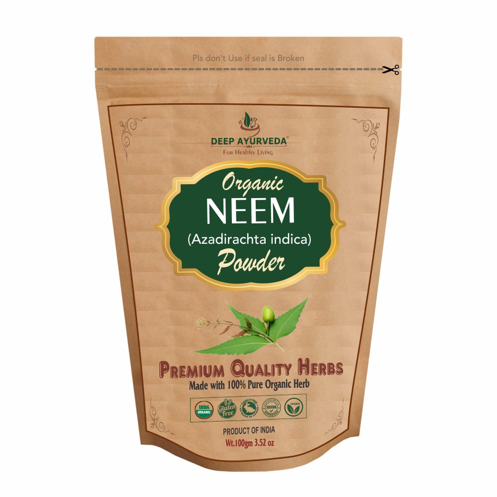 Organic Neem Powder (Azadirachta indica) | 100 gm - Deep Ayurveda