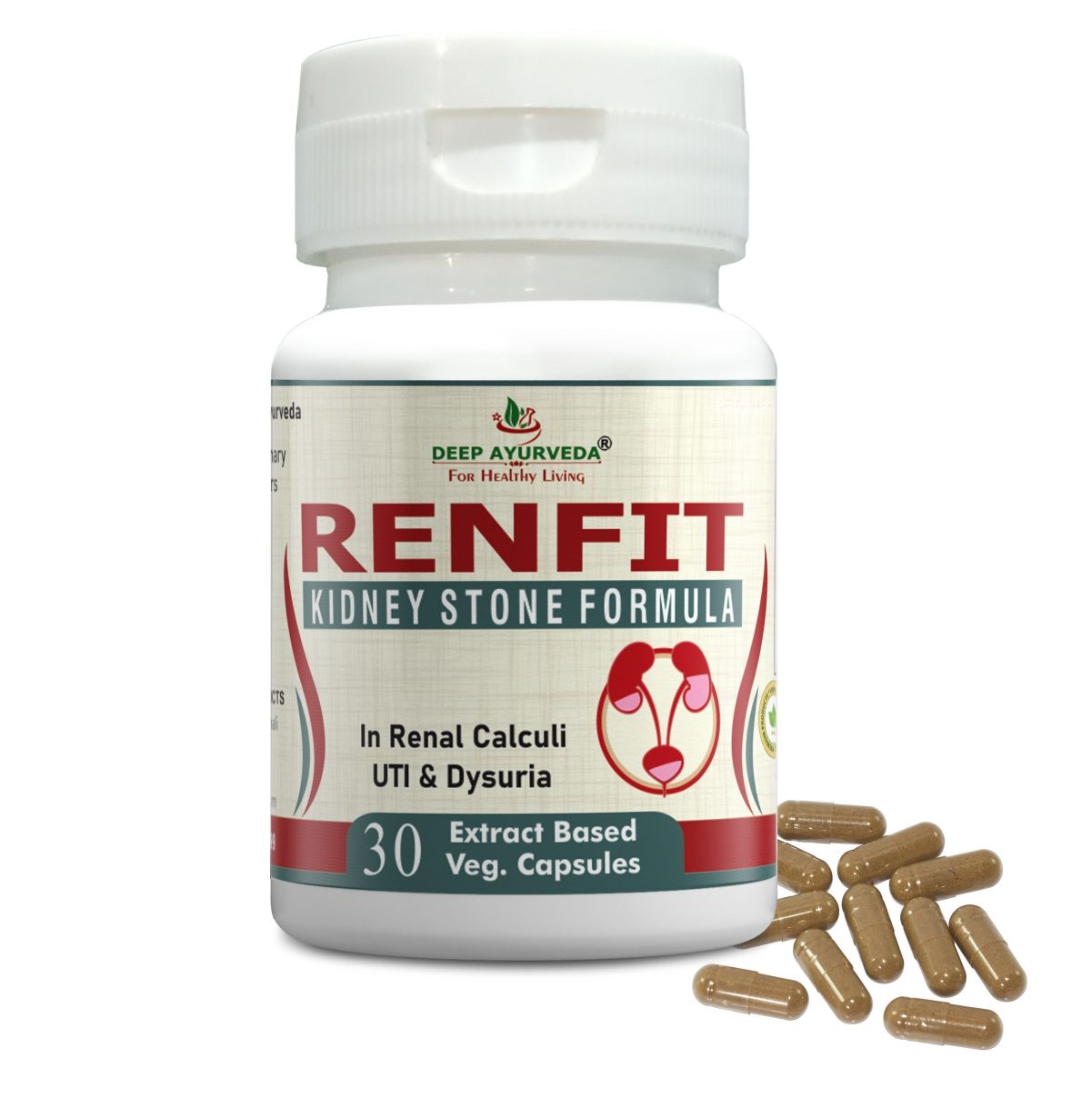 Renfit for Kidney Stone | Vegan Capsule - Deep Ayurveda India