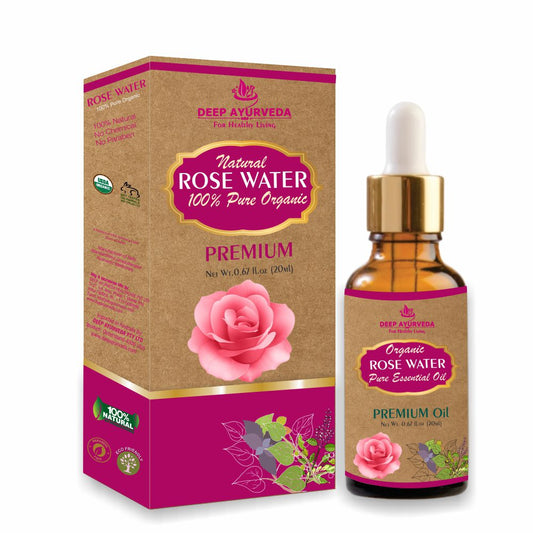 Organic Rose Water - Hydrates Skin, Refreshes Complexion & Balances pH Levels - Deep Ayurveda India
