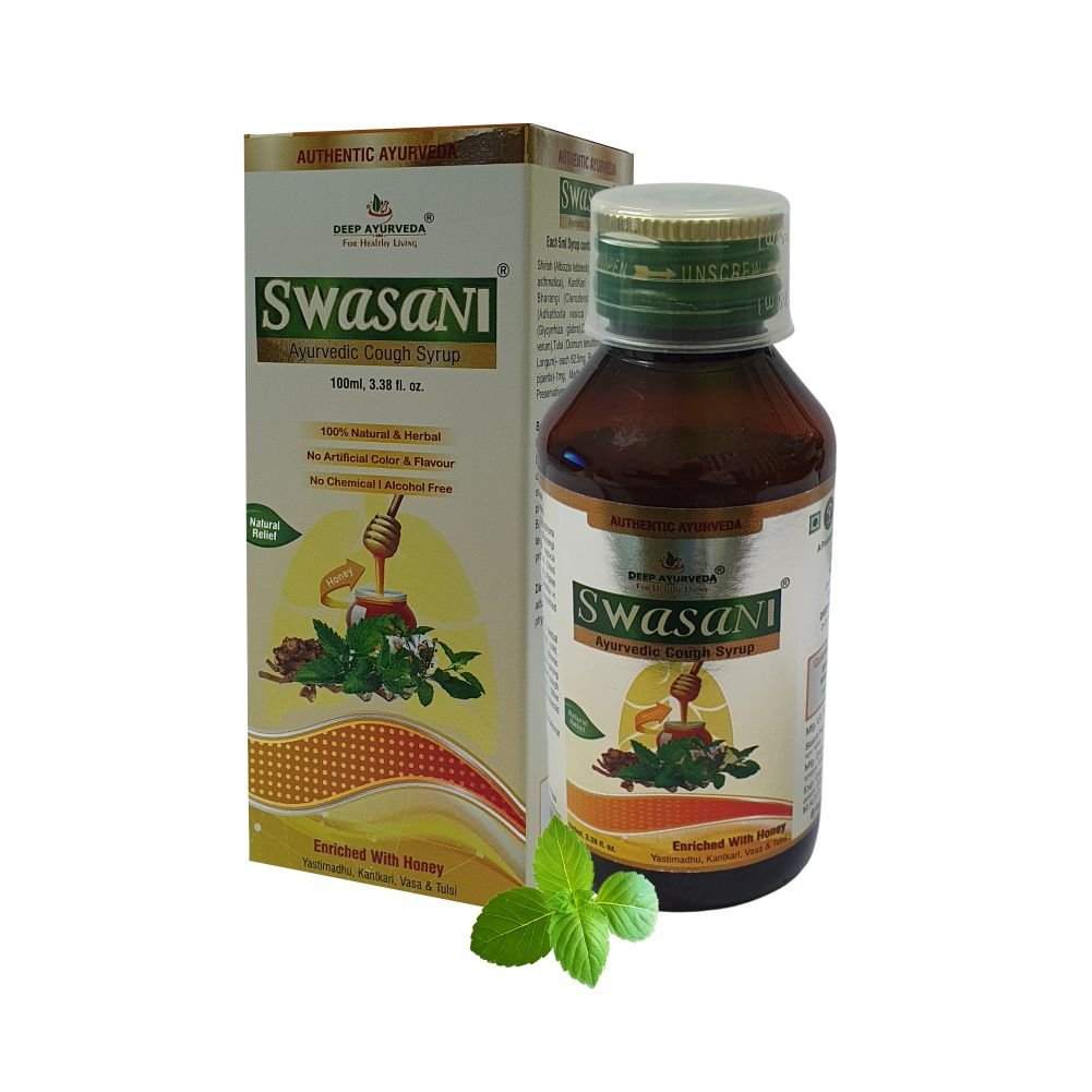 Swasani Ayurvedic Liquid Tonic - Supports Respiratory Health, Relieves Cough & Congestion - Deep Ayurveda India