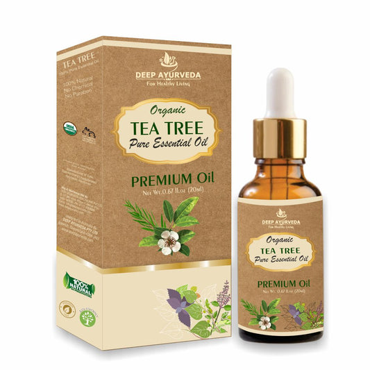 Tea Tree Pure Essential Oil - Fights Acne, Soothes Skin & Purifies Scalp - Deep Ayurveda India