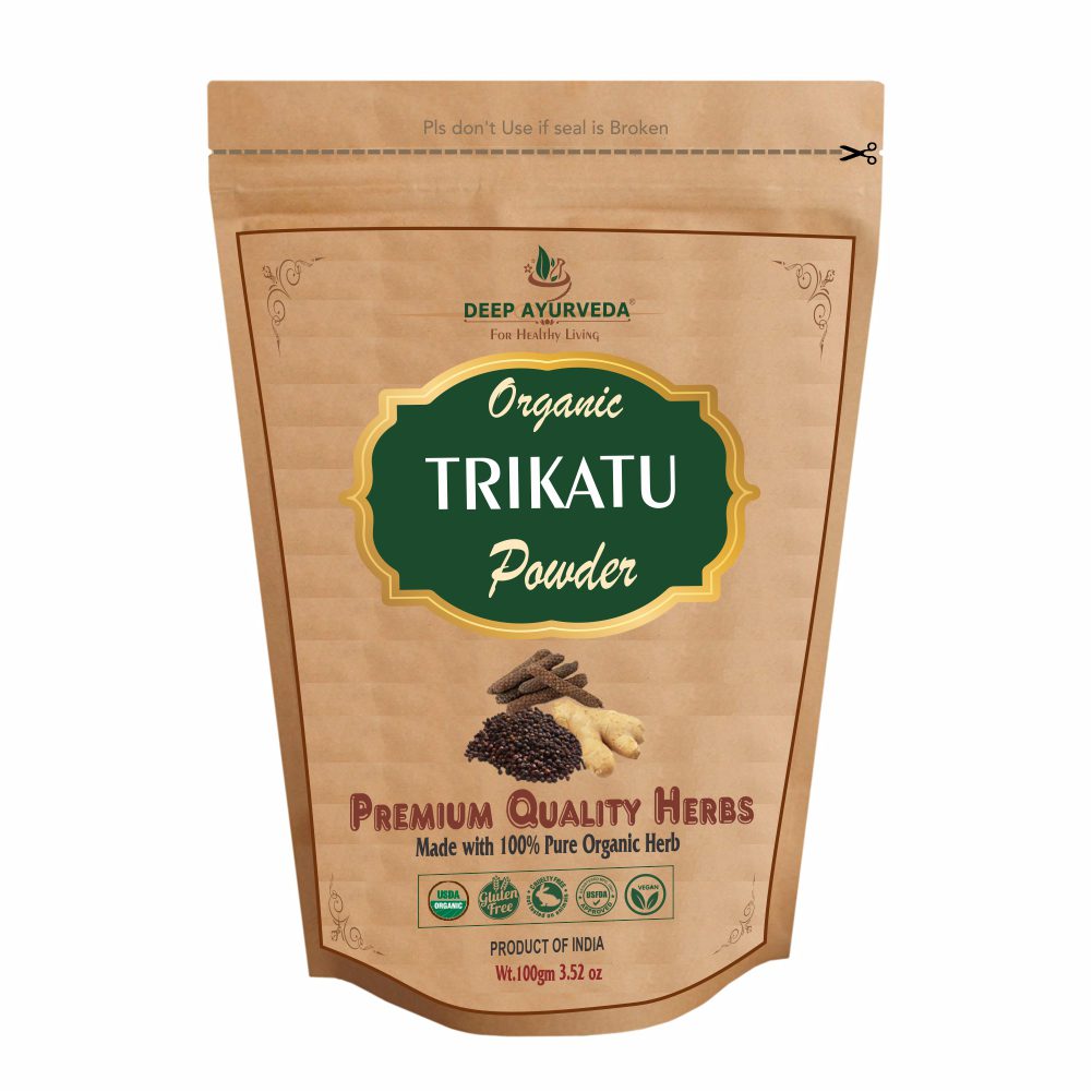 Organic Trikatu Powder - Boosts Metabolism, Supports Digestion & Enhances Respiratory Health - Deep Ayurveda India