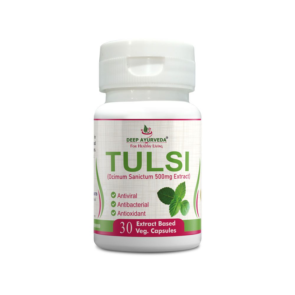 Tulsi Rich in Anti-Viral, Anti-Bacterial Properties and Immunity Booster | 30 Vegan Capsule - Deep Ayurveda