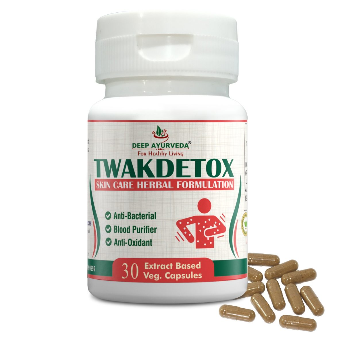 Twakdetox| 30 Vegan Capsule - Deep Ayurveda