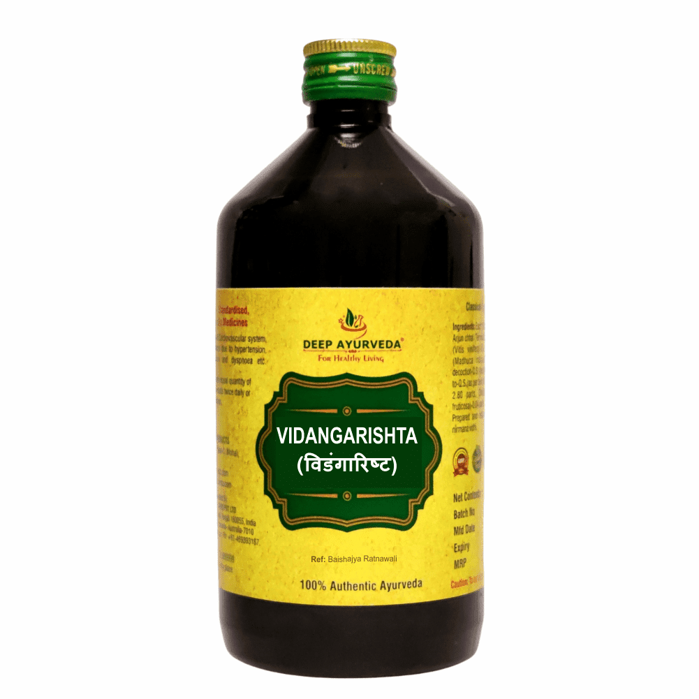 Vidangarishta Ayurvedic Tonic, Anti-Bacterial and Anti-Parasitic | 450 ml - Deep Ayurveda India