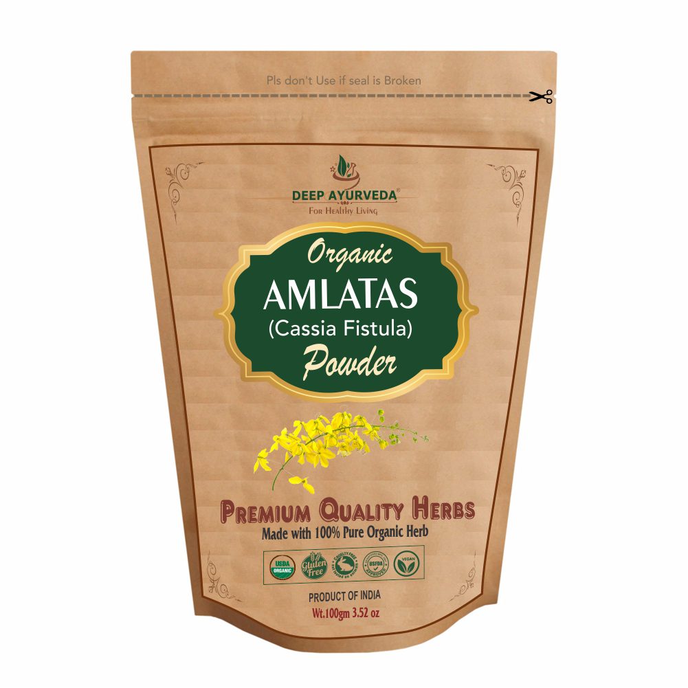 Organic Amaltas Powder (Cassia Fistula) Gives Relief from Constipation - Deep Ayurveda India