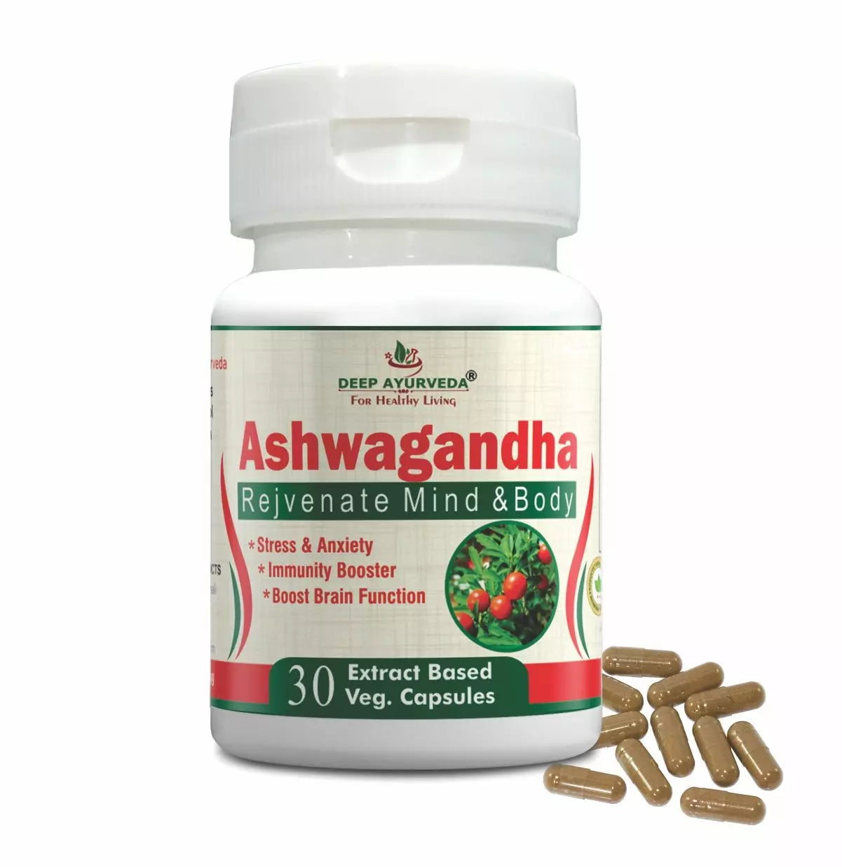 Ashwagandha | Vegan Capsule - Deep Ayurveda India