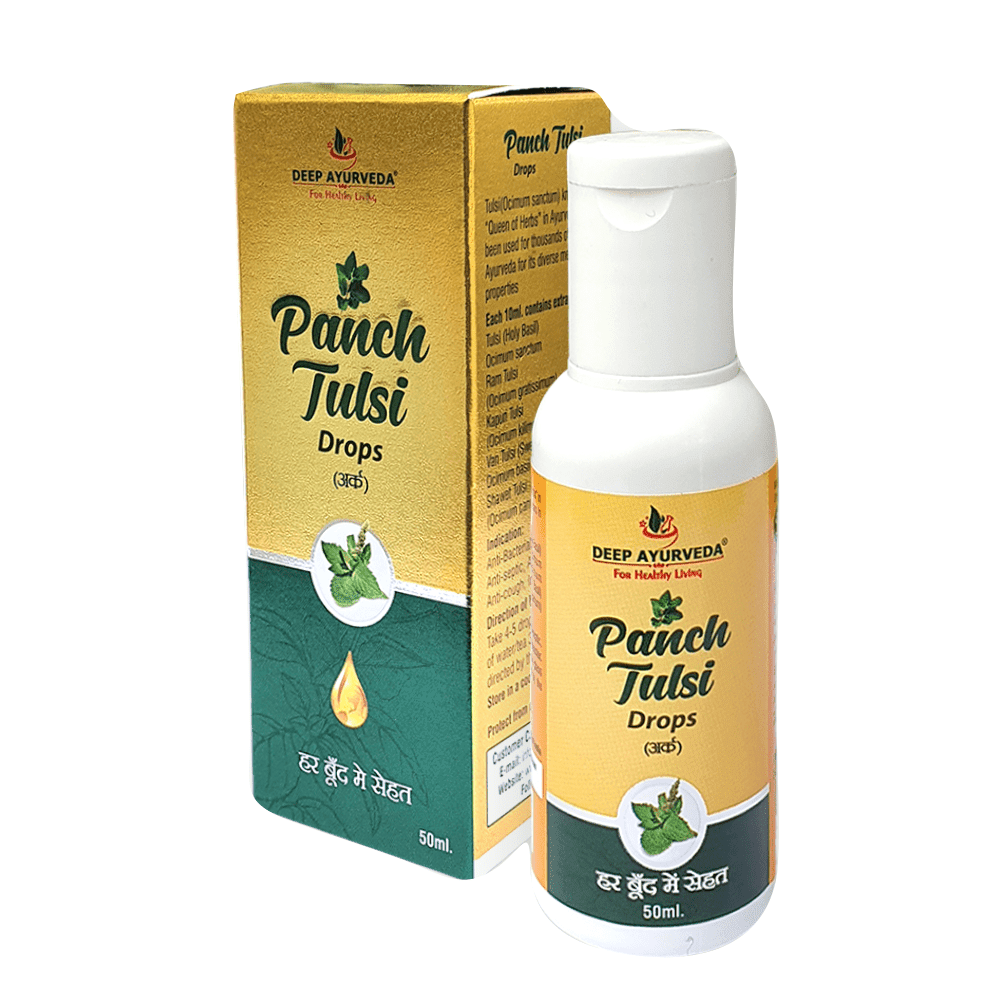 Panch Tulsi Drop Ark - Boosts Immunity, Relieves Cough & Supports Respiratory Health - Deep Ayurveda India