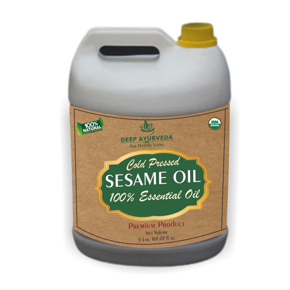 White Sesame Pure Essential Oil (Sesamum indicum) | 5 Liter - Deep Ayurveda