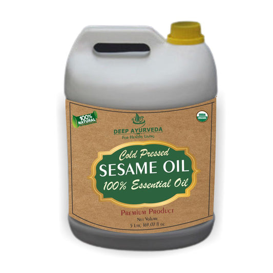 White Sesame Pure Essential Oil (Sesamum indicum) | 5 Liter - Deep Ayurveda India